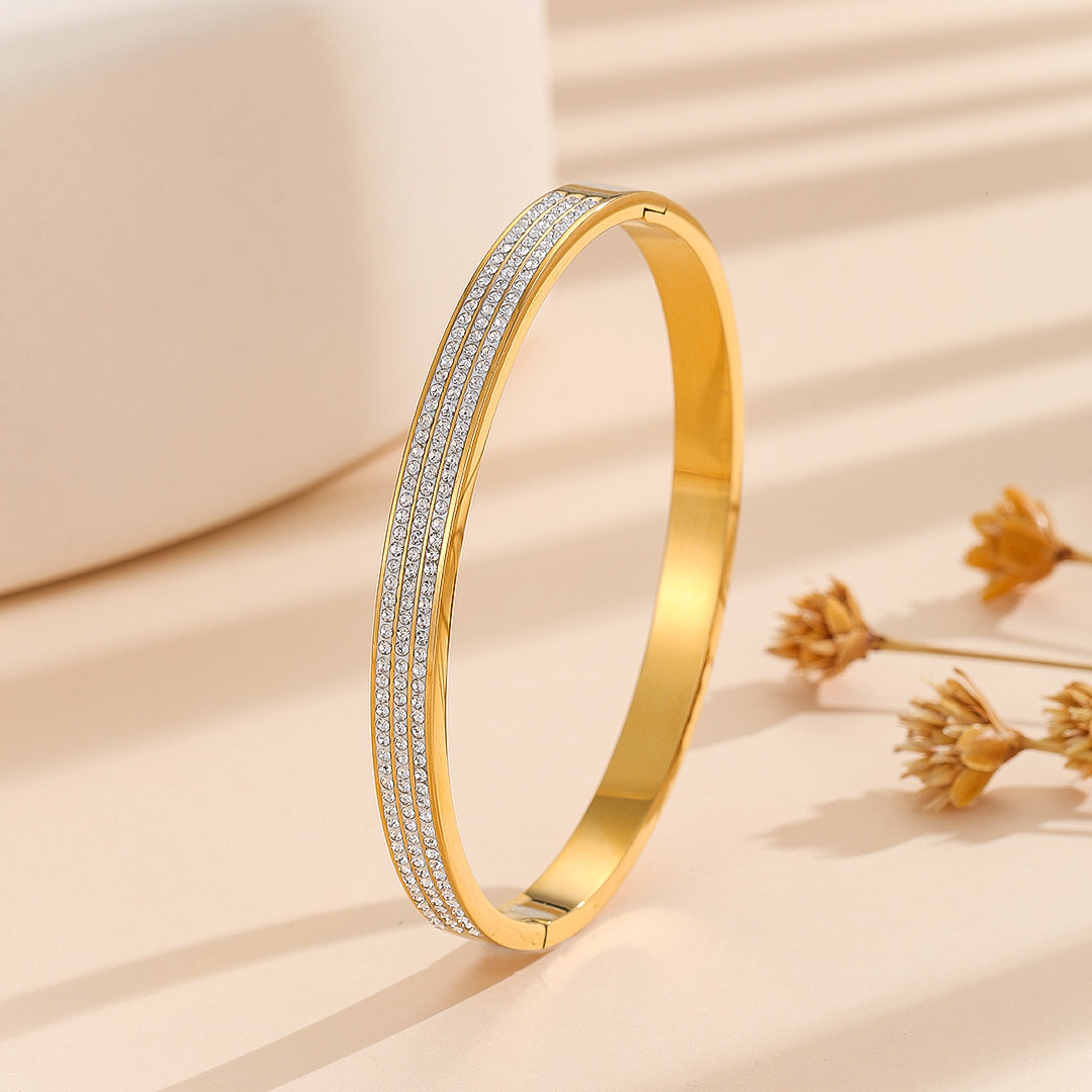 Addictivehub®  Azure Bliss Diamond Bangle