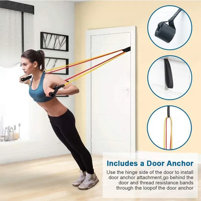 Addictivehub® Power Exercise Resistance Band Set 5 In 1