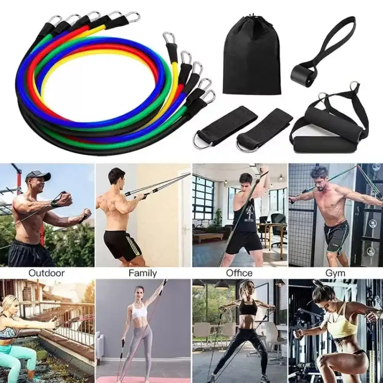 Addictivehub® Power Exercise Resistance Band Set 5 In 1