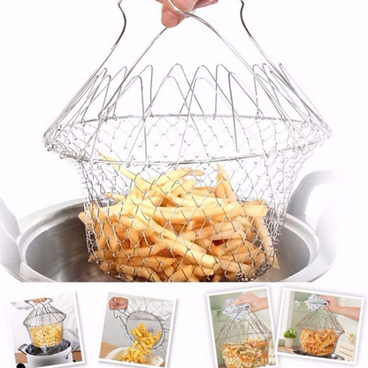 Addictivehub® Multipurpose Foldable Stainless Steel Fry Basket